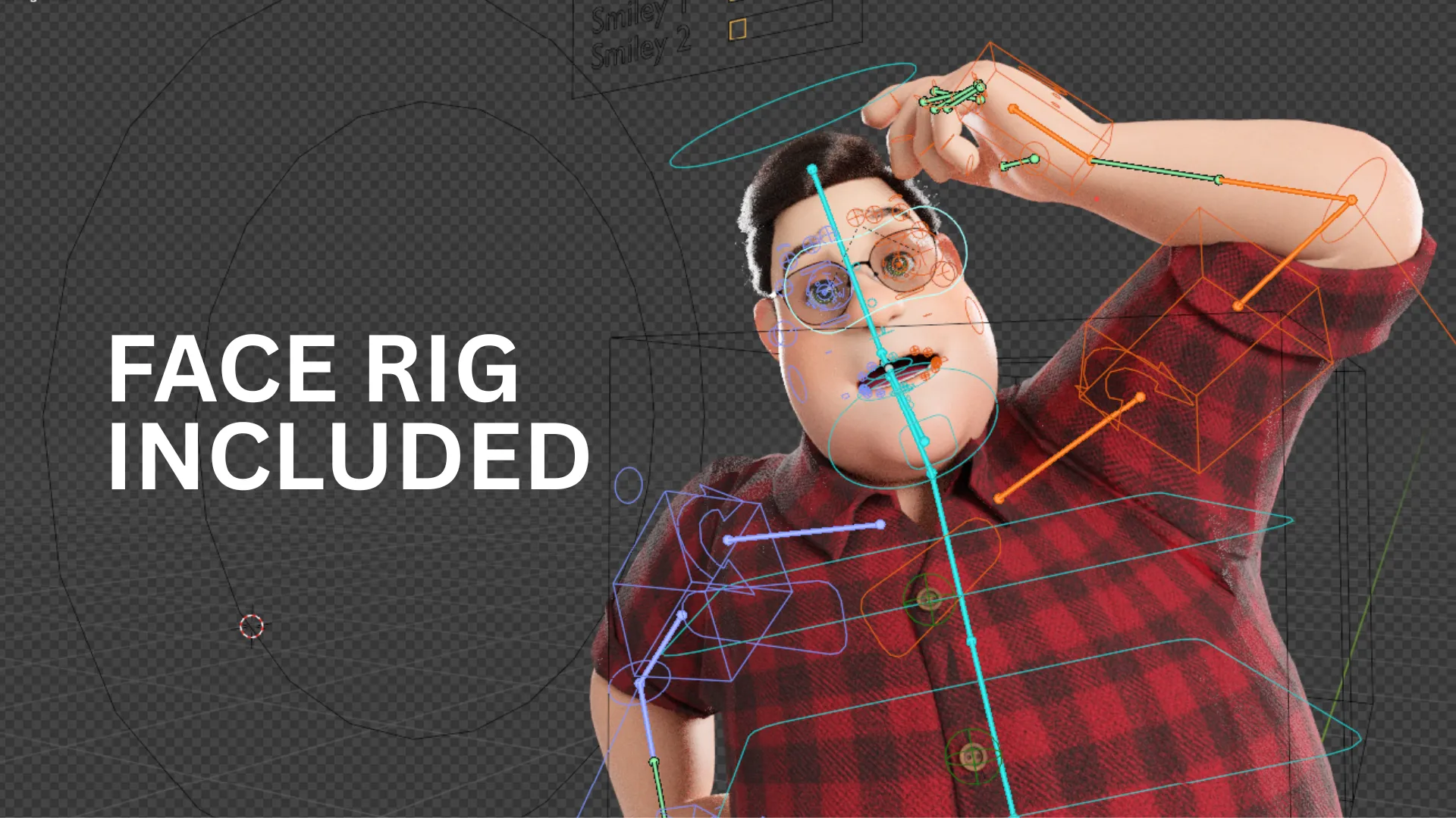 Cartoon 3D Fat Man - Rigged 3D Character in Blender with face rig